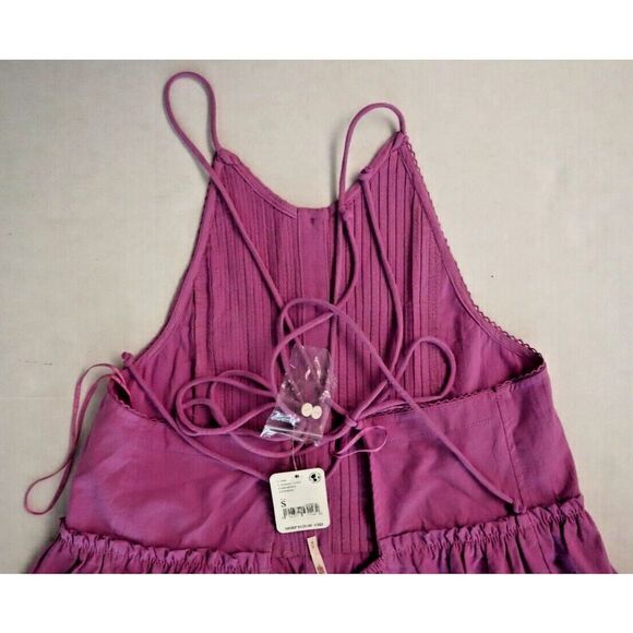 Free People OB1487039 Women's Sz S Purple Cotton Desert Days Mini Dress $128 - Picture 8 of 10